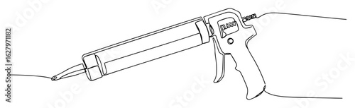 one continuous line drawing of a caulking gun for sealant application