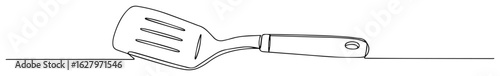 kitchen spatula flat turner line art vector