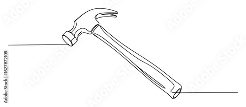 claw hammer side view vector line art