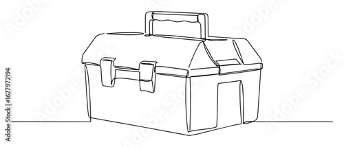 portable toolbox tool case line art vector