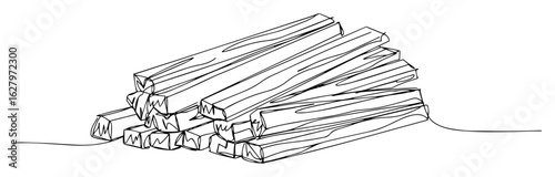 vector illustration of wooden planks outline