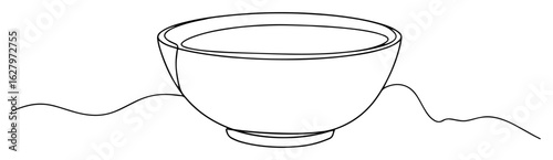 ceramic bowl kitchen object outline vector linework