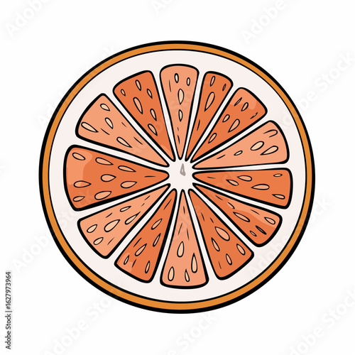 A Slice of Citrus Delight: An Artistic Representation of Freshness and Health Benefits