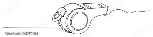 referee whistle officiating accessory monoline thin lineart vector
