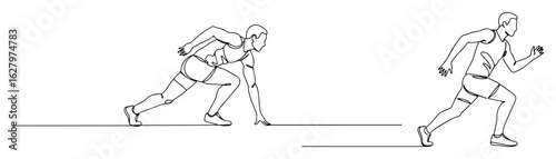 running athletes competition illustration vector