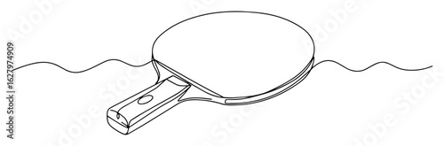 single one line drawing of a table tennis racket sport equipment vector