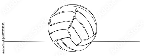 one continuous line drawing of a volleyball ball for beach sport vector