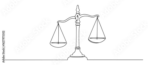 scales of justice balance law symbol court icon vector monoline outline