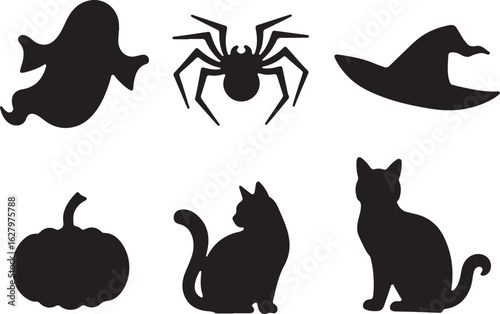 Spooky Halloween silhouettes for party decorations and designs