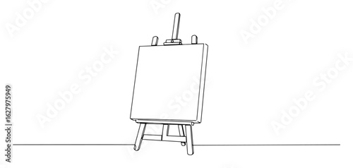 blank easel stand for painting vector outline sketch
