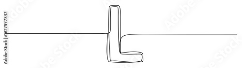letter l geometric shape monoline thin vector lineart outline design