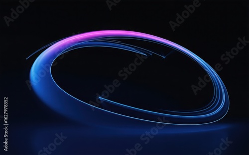 Smooth Neon Light Wave in Blue and Pink Gradient