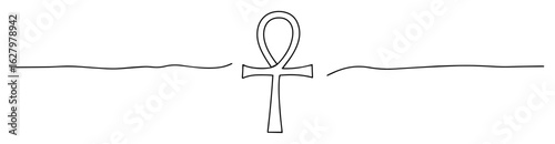 egyptian ankh symbol of life continuous one line drawing