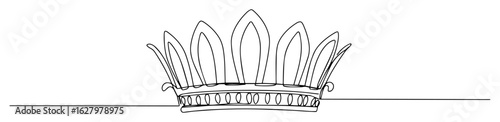 continuous one line drawing of an ancient egyptian pharaoh's crown a royal diadem and symbol of power vector outline lineart