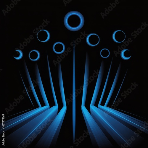 Electric Blue Spiral Light Lines in Motion