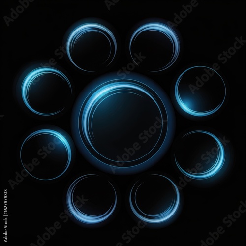 Dynamic Blue Vertical Neon Lines Abstract Background