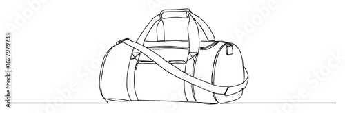 sports gym bag for fitness continuous one line drawing