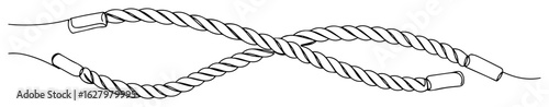 continuous one line drawing of a tug of war with hands pulling a thick rope a symbol of competition and teamwork vector outline sketch