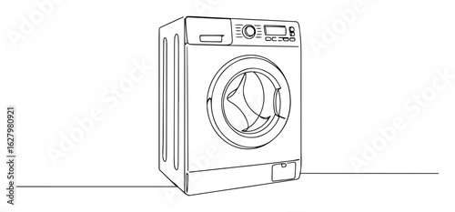 washing machine one continuous line drawing