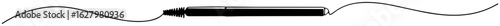 continuous one line drawing of a cosmetic eyeliner pencil a makeup tool for beauty and fashion vector outline sketch