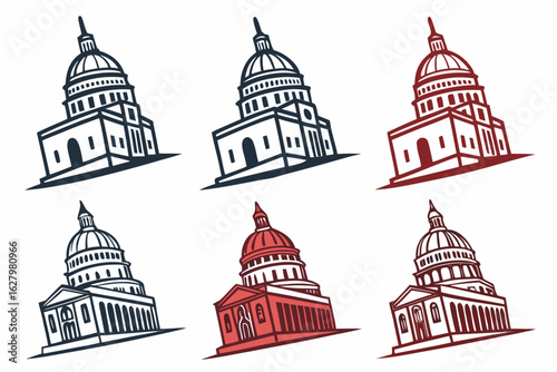 Capitol building vector illustration isolated on white background