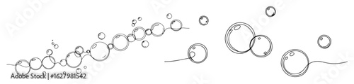 soap or water bubbles one continuous line drawing