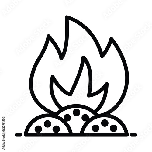 Incineration Vector Outline Icon. EPS 10 File