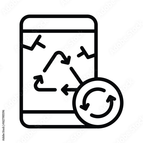 Metal Waste Vector Outline Icon. EPS 10 File