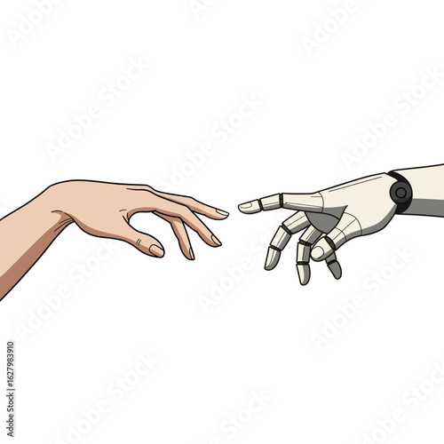 Minimalist Human vs AI Vector