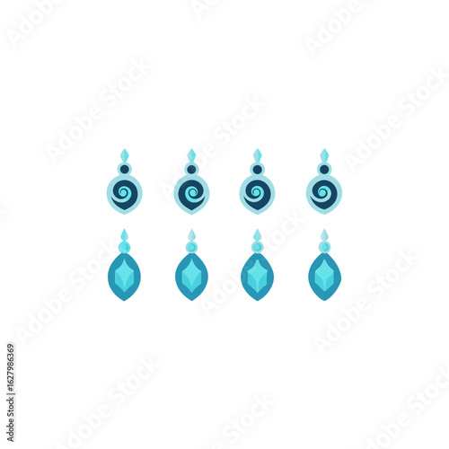  different tide crystal earring set   