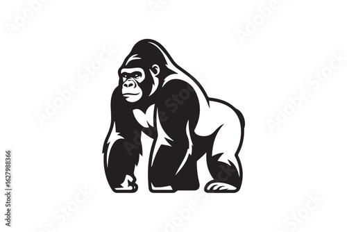 fierce gorilla silhouette vector art perfect for commercial use merchandise advertising and design