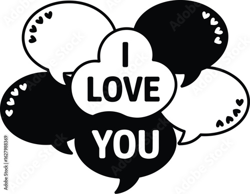 I love you speech bubble design