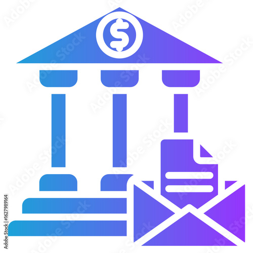 Letter Of Credit glyph gradient icon