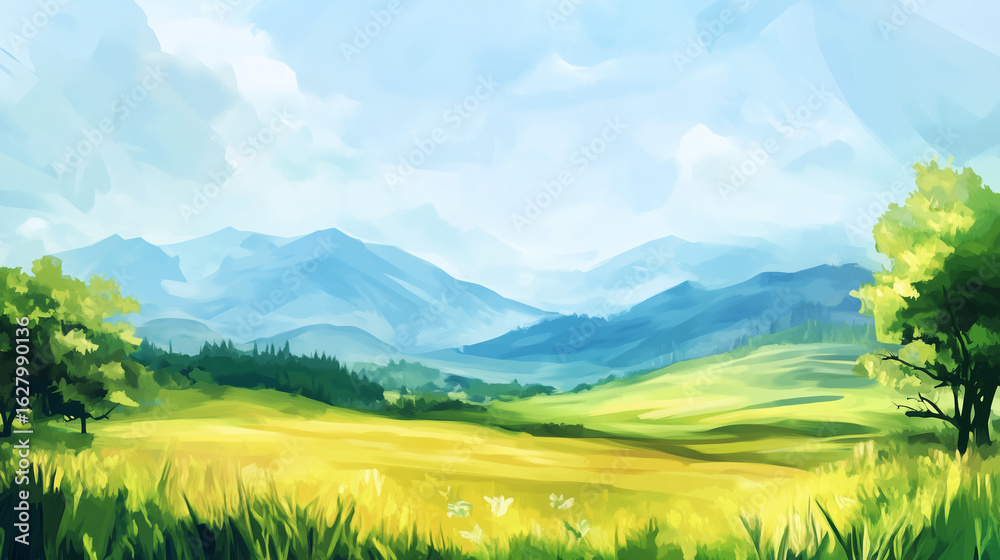 Fototapeta premium Breathtaking view of a mountain range with a spruce forest on a sunny day.