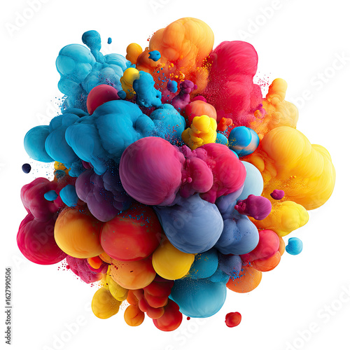Colorful ink explosion in vibrant hues