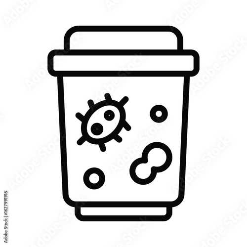 Infected Waste Vector Outline Icon. EPS 10 File