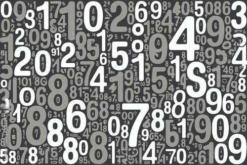 digital data concept abstract vector with scattered grayscale number overlay