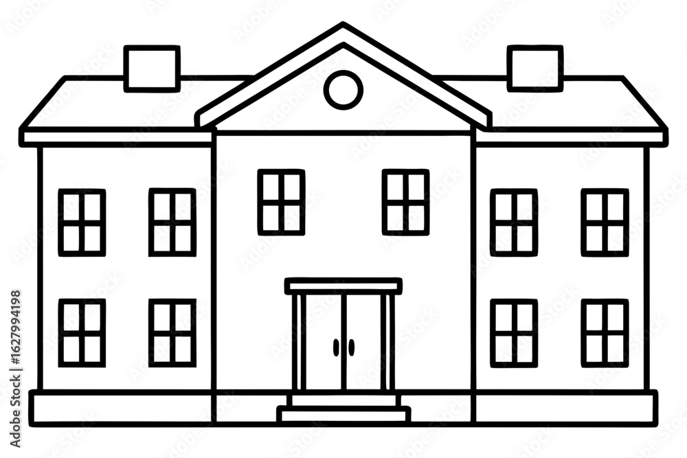 Fototapeta premium Group of People Standing from Behind Coloring Page - Printable Crowd View