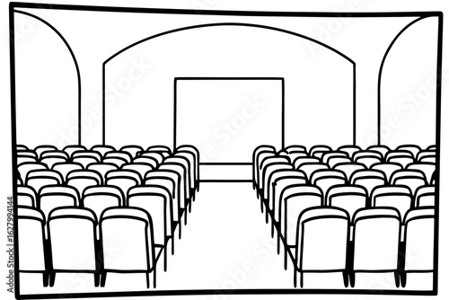  Four-Seater Auditorium Chairs Coloring Page - Printable Seating