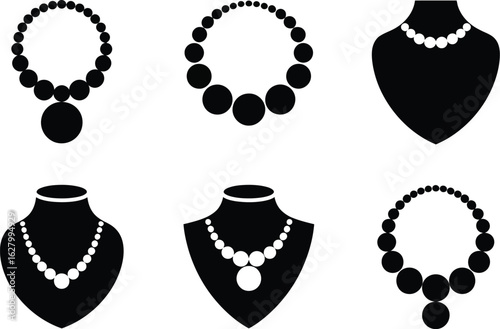 Necklaces vector icons
