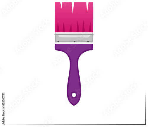 Vibrant Pink and Purple Paintbrush Tool for Artistic Creation