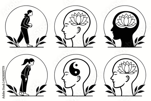 Mindfulness and well being symbols