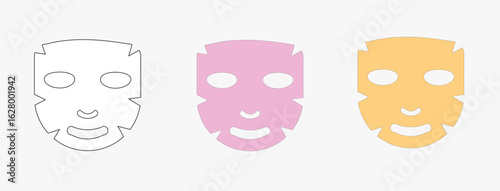 Skin sheet mask icon. Simply illustration for packaging. Vector
