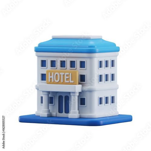 Wallpaper Mural 3d rendered illustration of a hotel building isolated on transparent background Torontodigital.ca