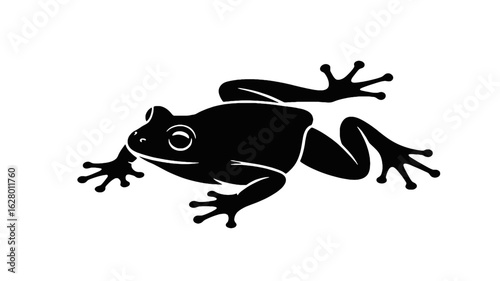 Silhouette of a frog with spread legs amphibian animal