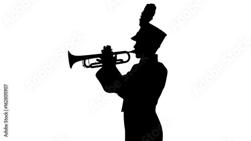Silhouette of a man playing a guitar musician