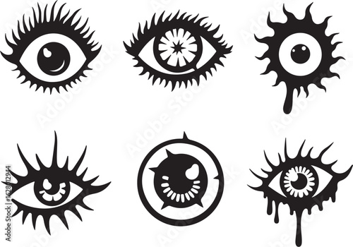 Mysterious eyes with dripping effect and spiky lashes