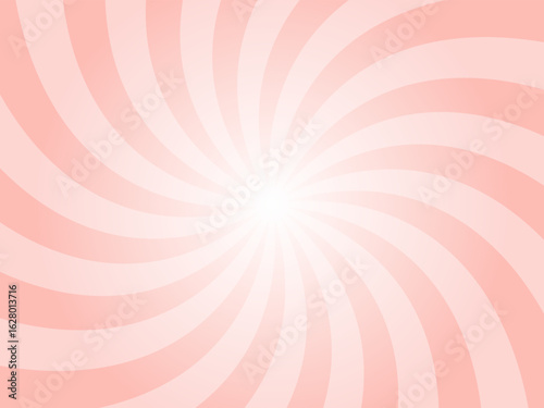 Melon orange sunburst background. Yellow radial retro glowing rays banner. Abstract retro whirlwind starburst vector abstract background. Twisted radial illustration.