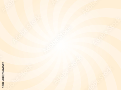 Papaya whip orange sunburst background. Yellow radial retro glowing rays banner. Abstract retro whirlwind starburst vector abstract background. Twisted radial illustration.