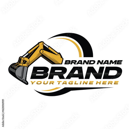 Excavator bucket logo - excavation - backhoe illustrator
